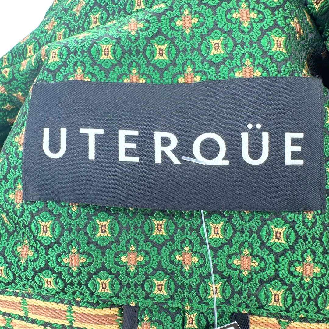 Uterque Size S Green Print Blazer