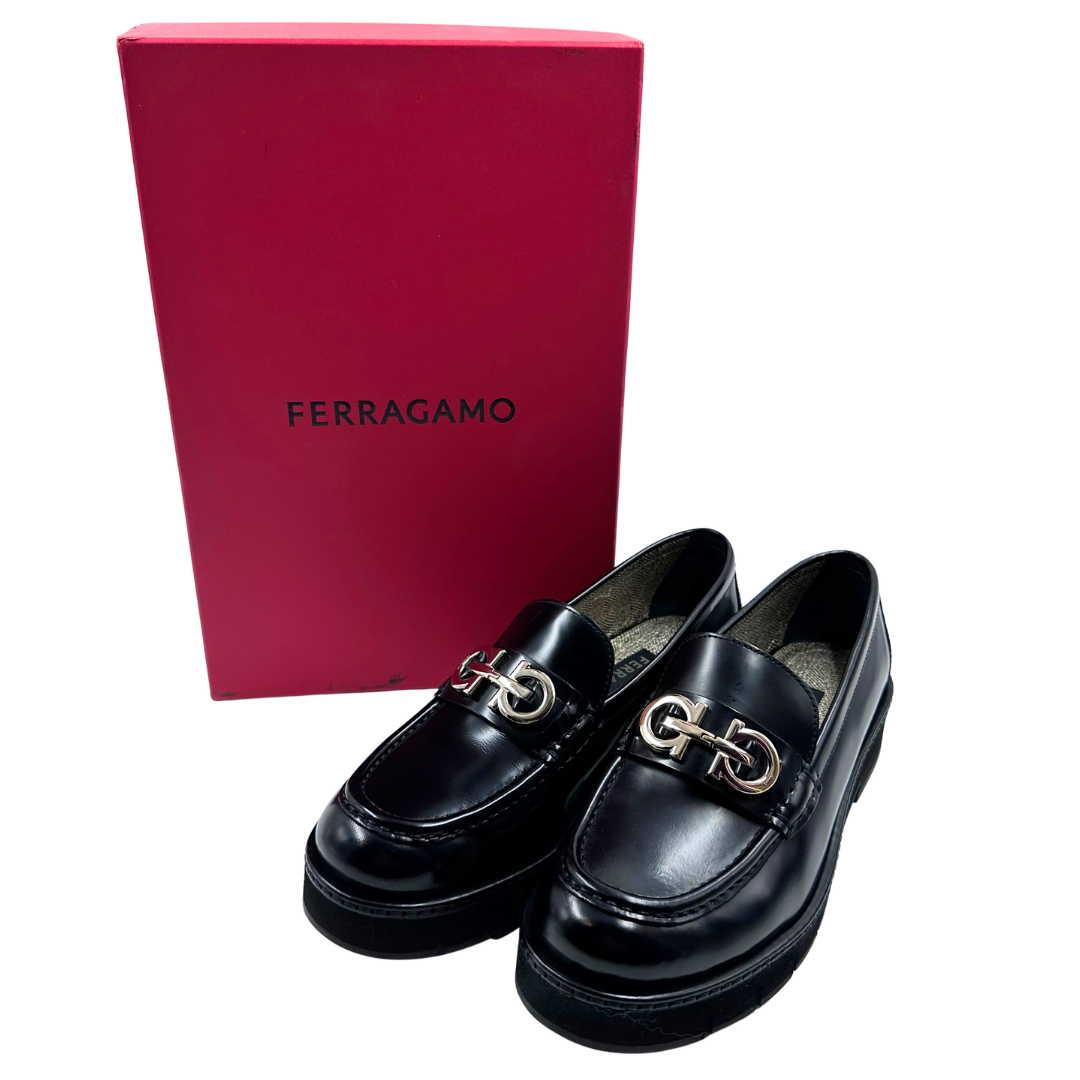 Salvatore Ferragamo 8.5 Black Leather Booties