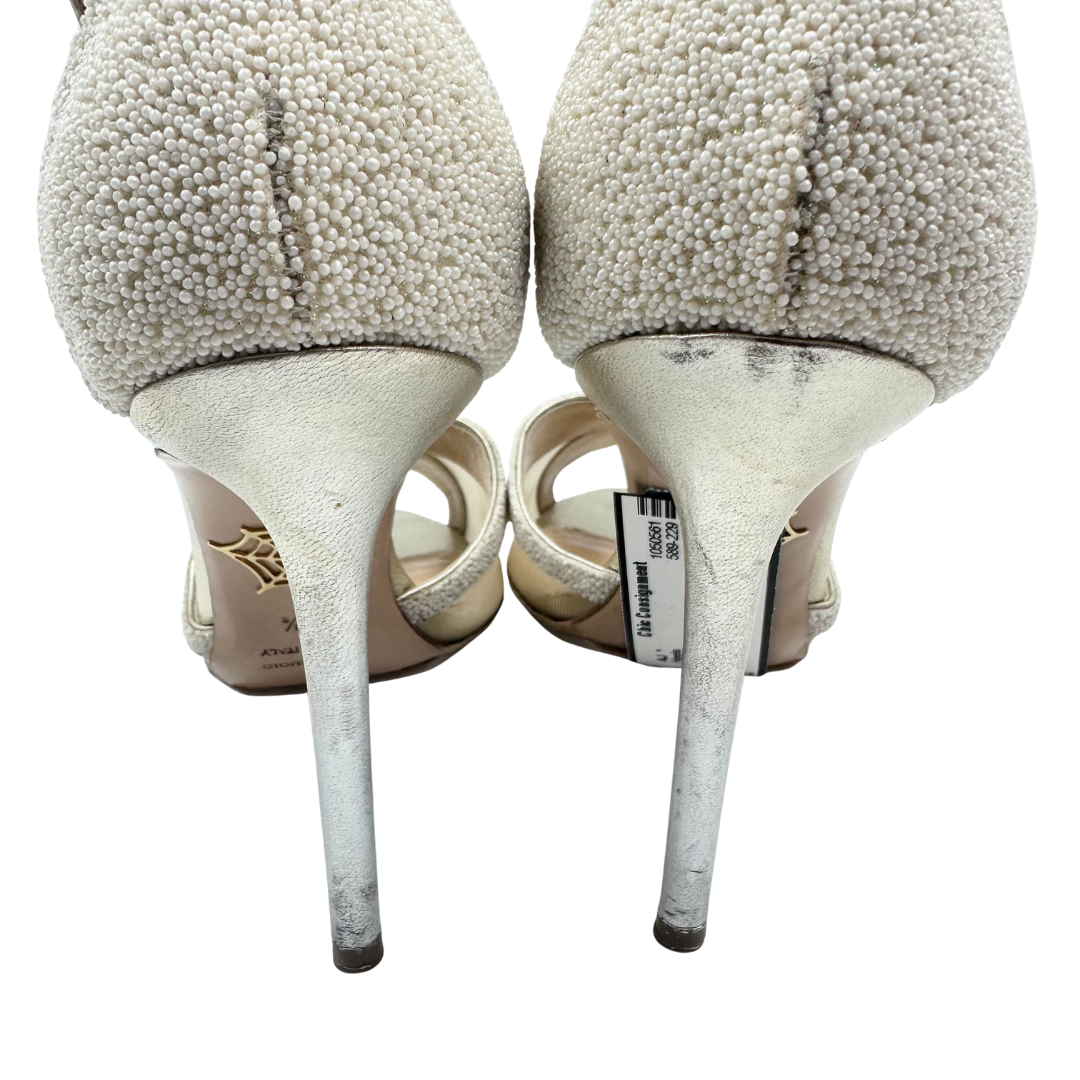 Charlotte Olympia 37.5 Cream Heels