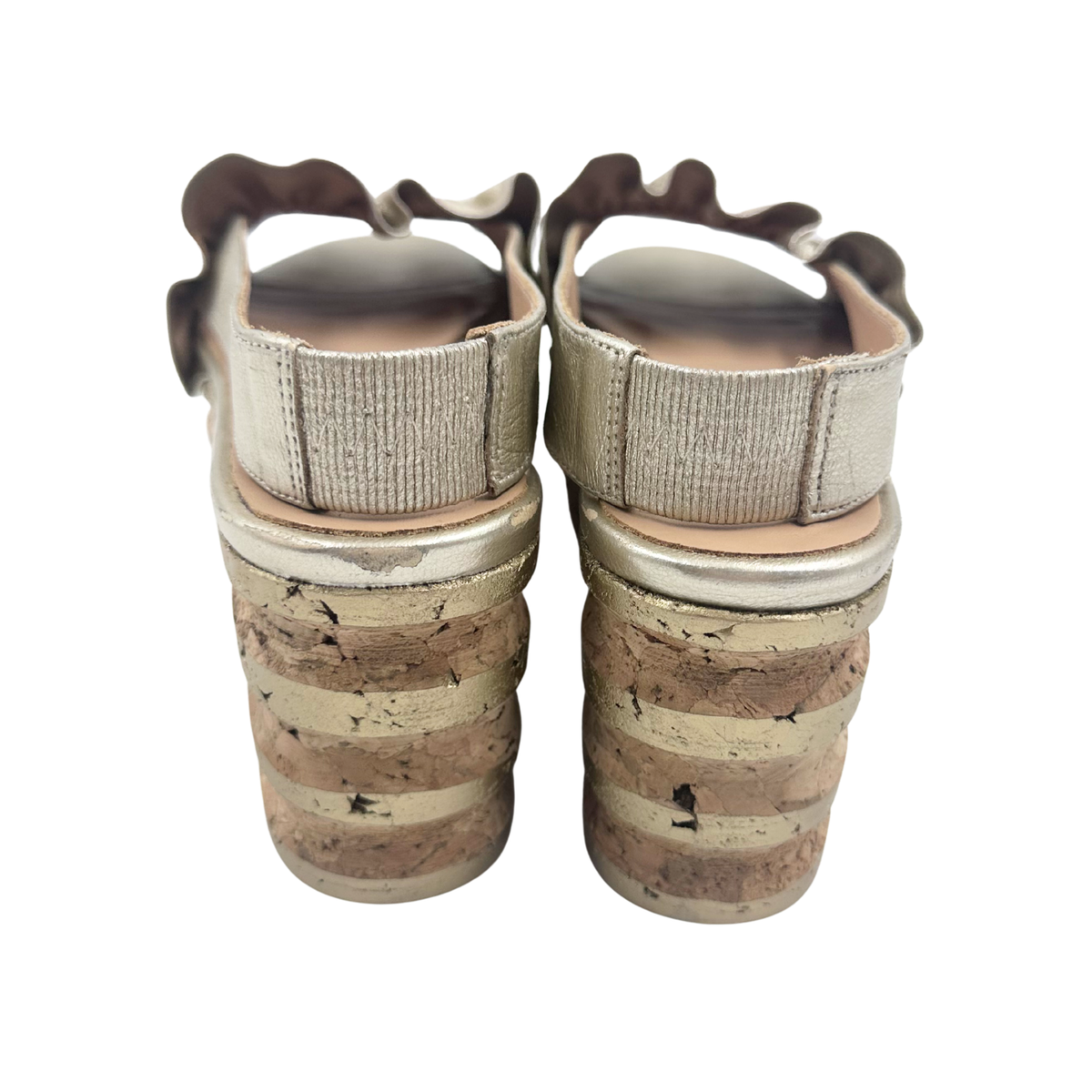Paloma Barcelo 39 Gold/Tan Platforms