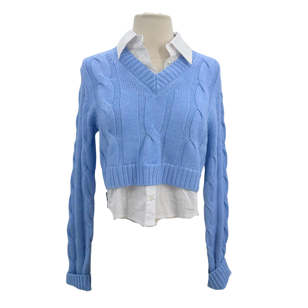 Staud Blue/White Sweater