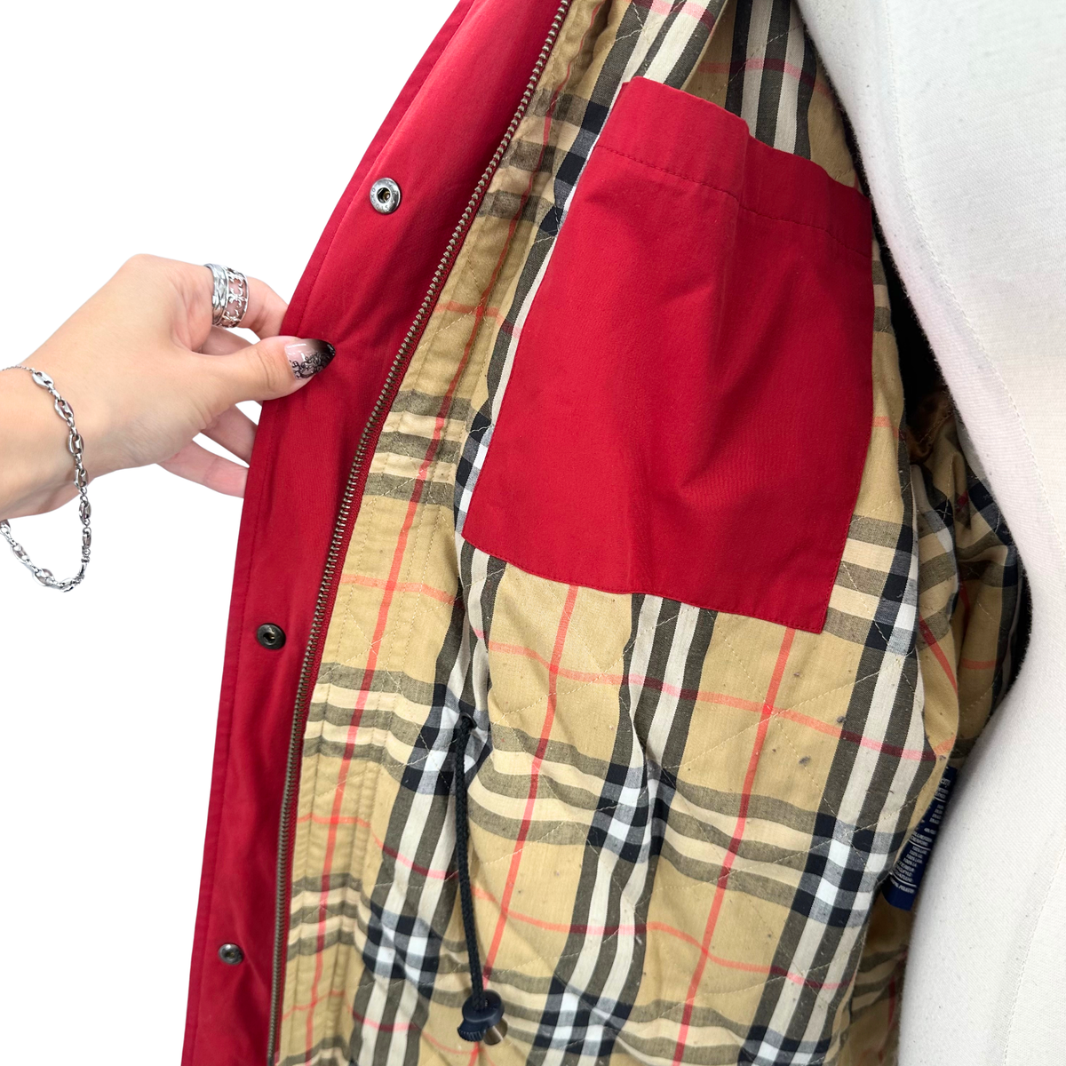 Burberrys Size L Red/Tan Jacket