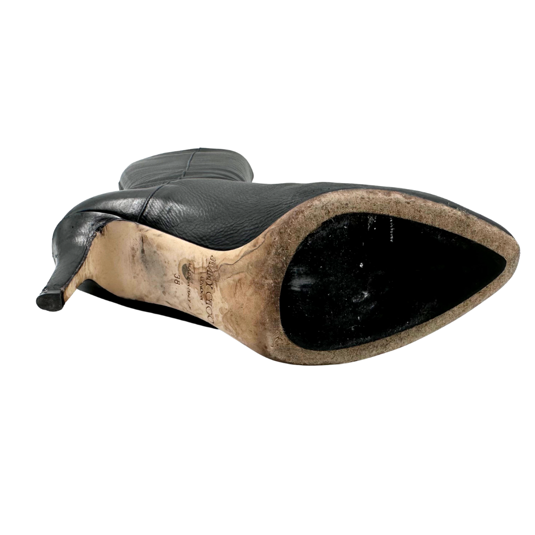 Jimmy Choo 8 38 Black Leather Boots