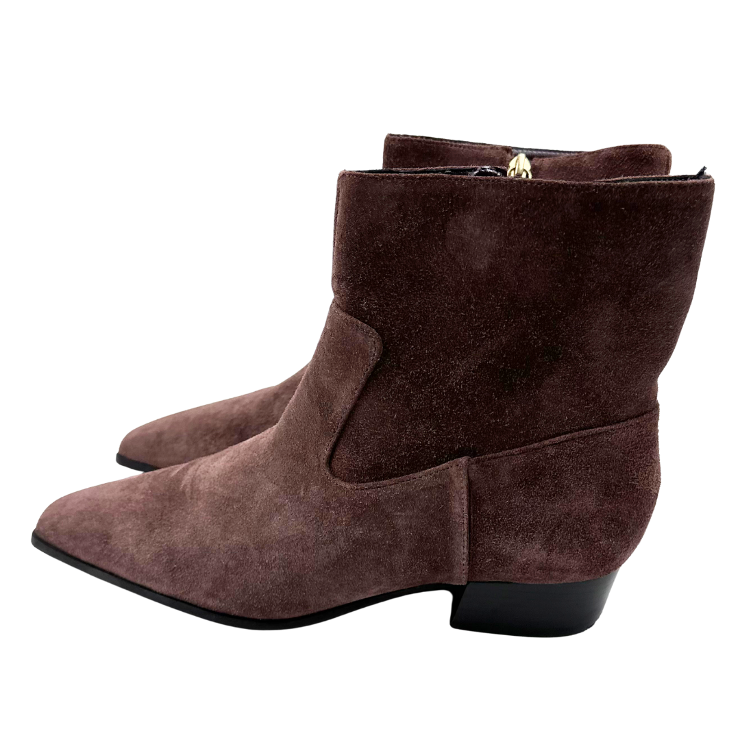 Schutz 8 Brown Suede Booties