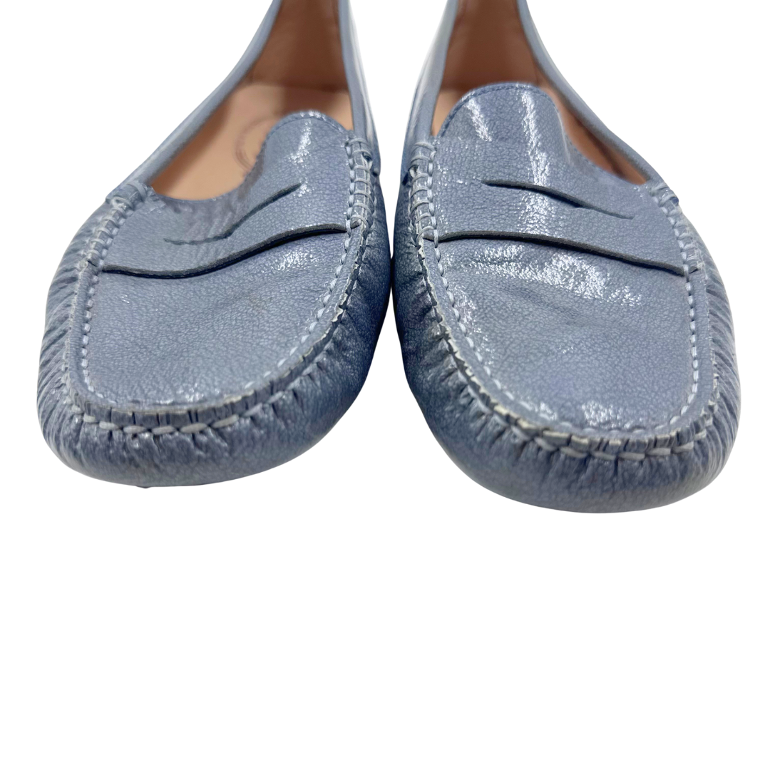 Tods 9 Blue Leather Loafers – Chic Consignment LLC