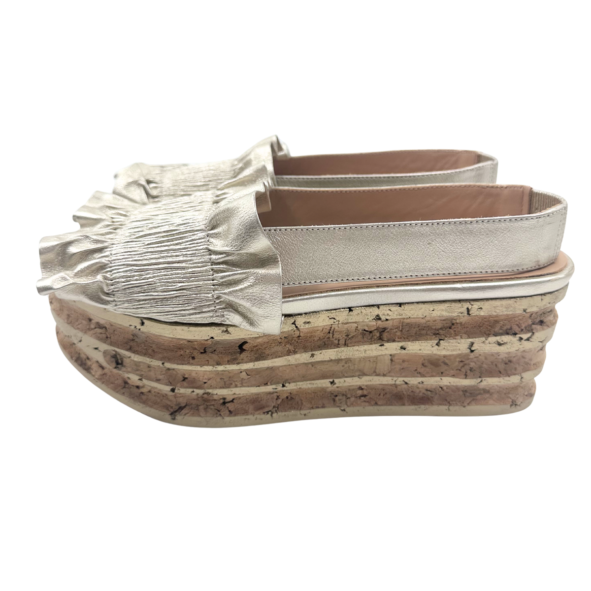 Paloma Barcelo 39 Gold/Tan Platforms