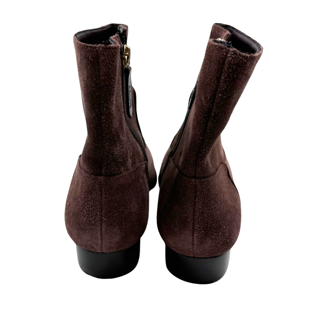 Schutz 8 Brown Suede Booties