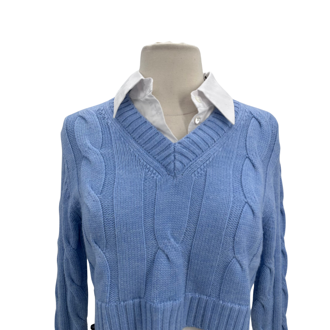 Staud Blue/White Sweater
