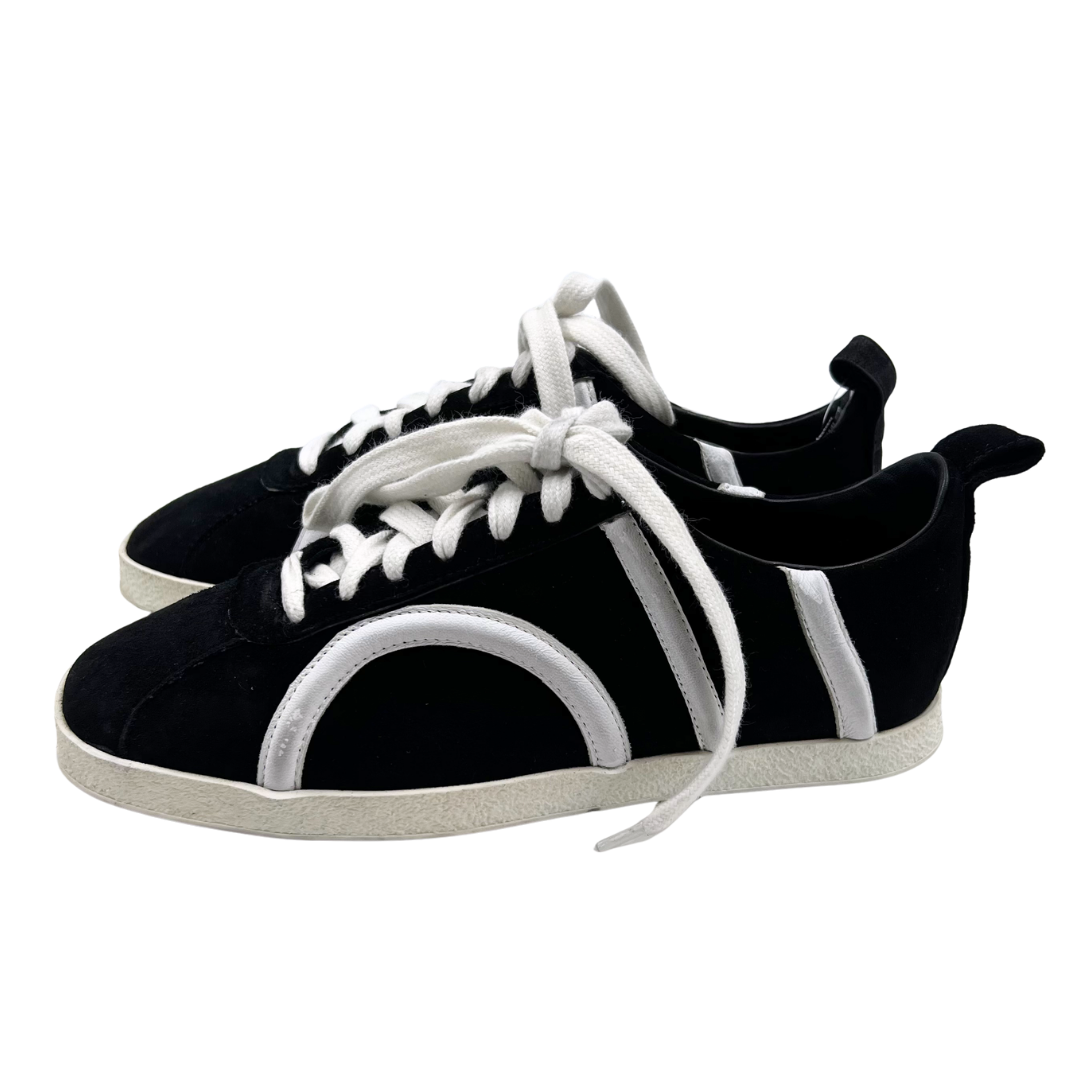 Toteme 6 36 Black/White Suede Sneakers
