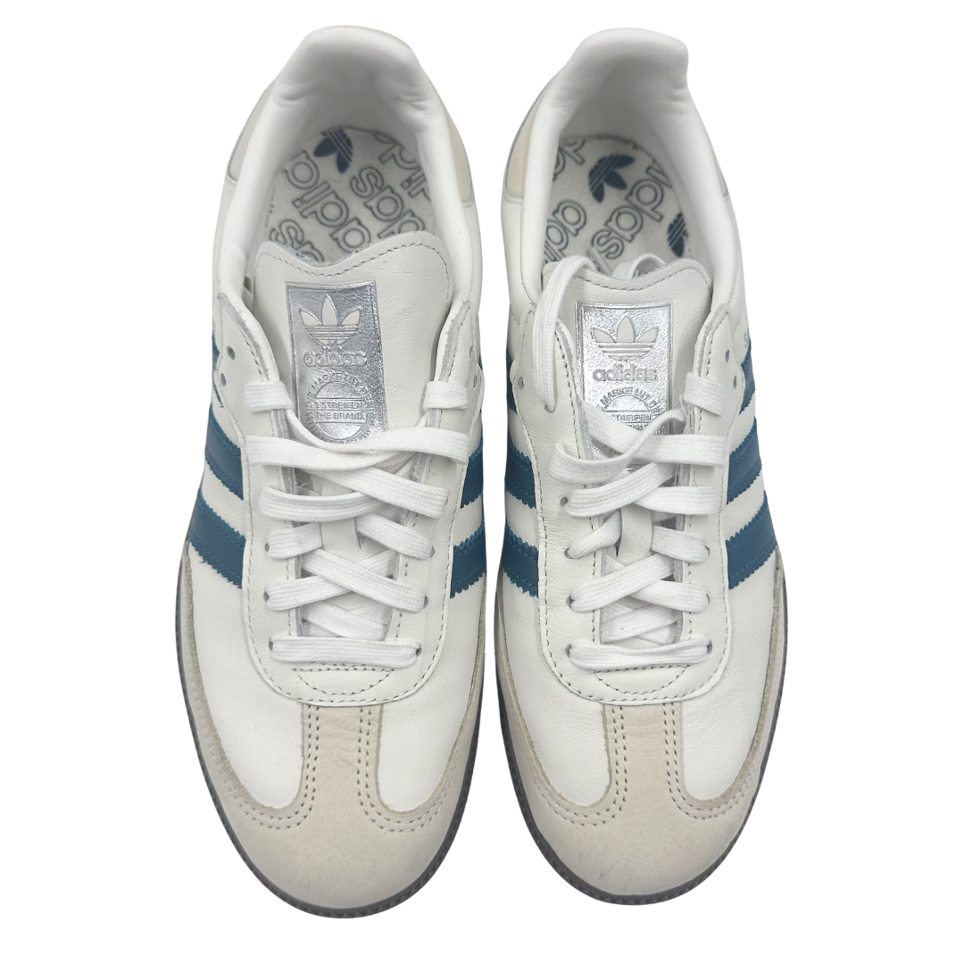 Adidas 8.5 White/Green Leather Sambas Sneakers