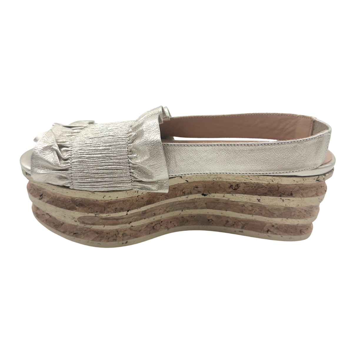 Paloma Barcelo 39 Gold/Tan Platforms