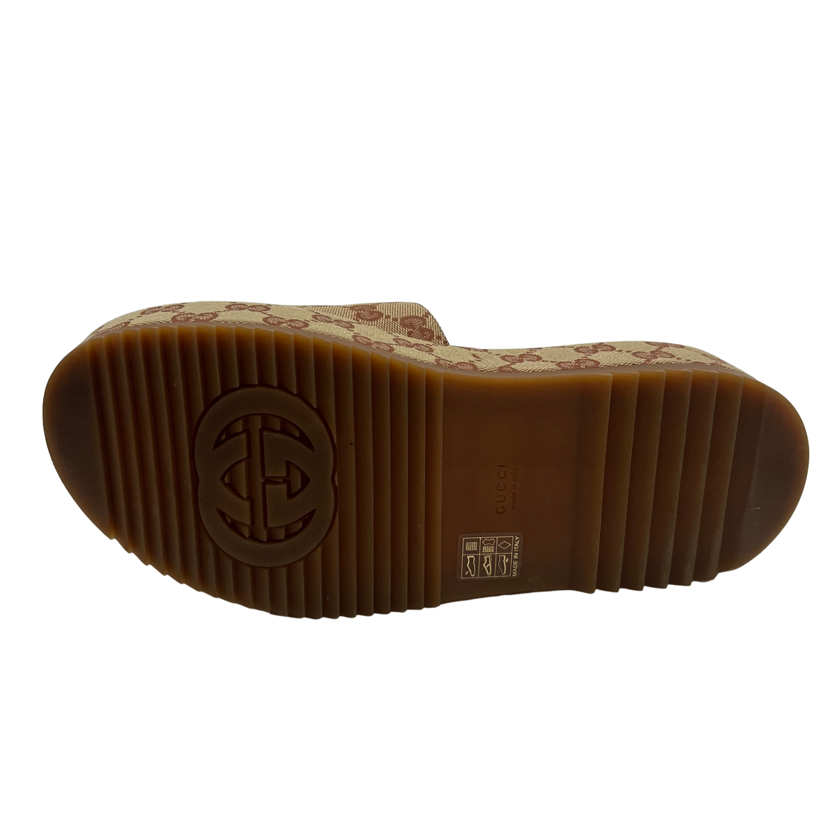 Gucci Tan Fabric Slides