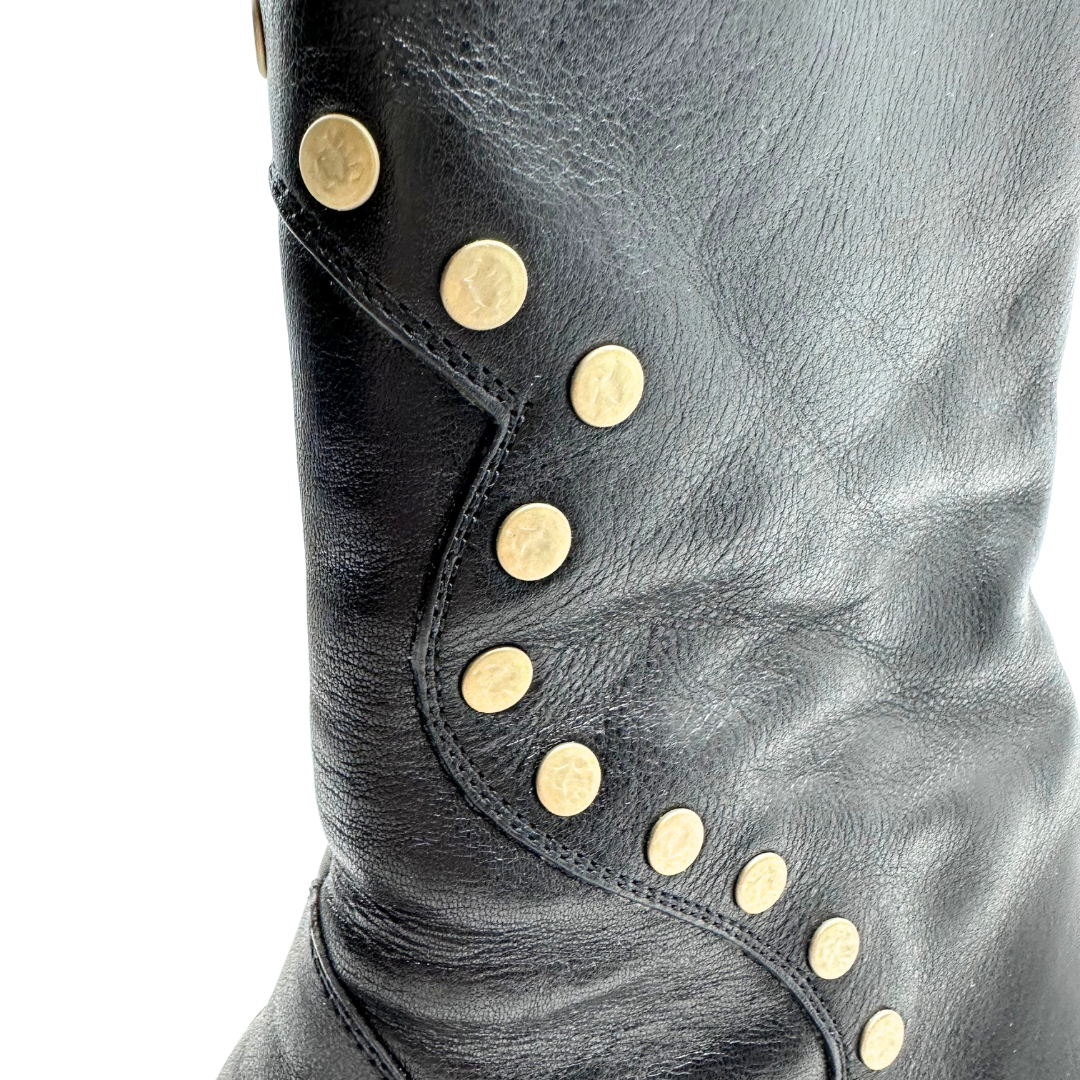 Celine 37.5 Black Leather Booties
