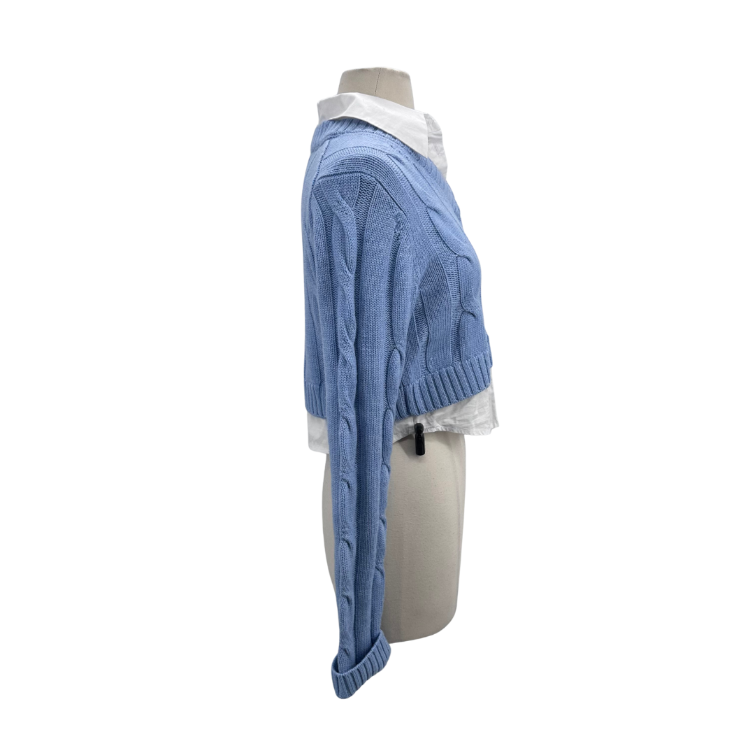 Staud Blue/White Sweater