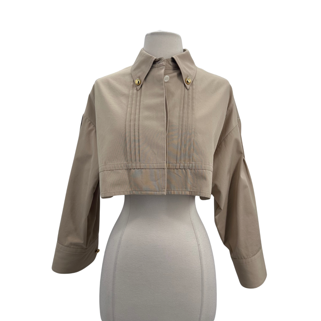 Prada Size 40 Khaki Blouse