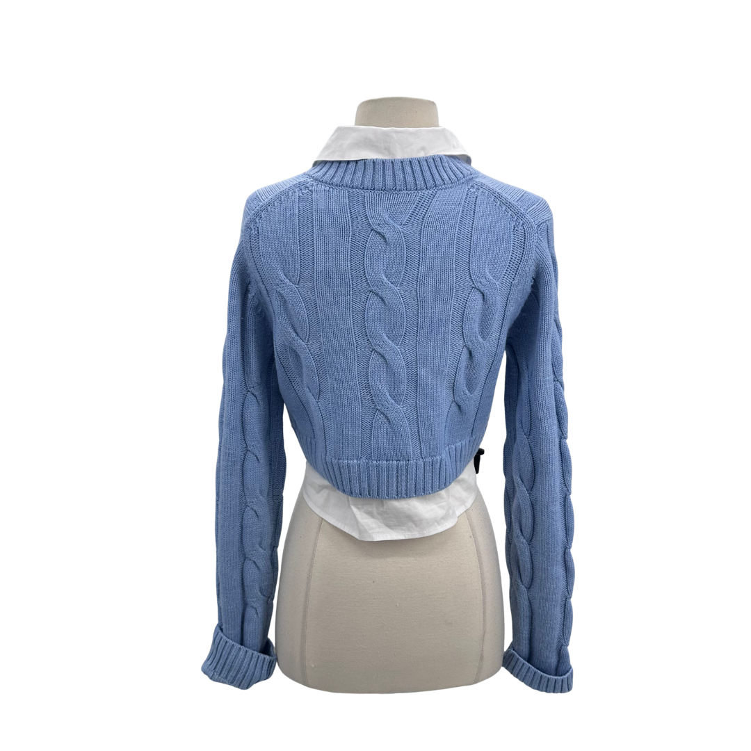 Staud Blue/White Sweater