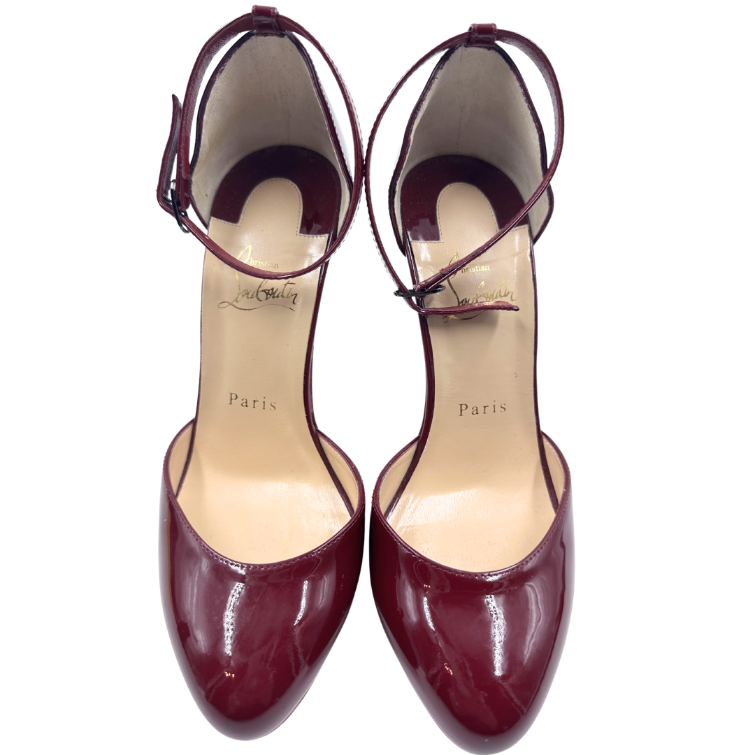 Louboutin 37.5 Tango Alto 100 Scarlett Pumps