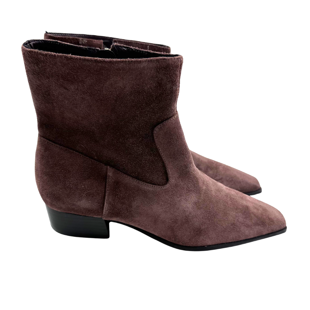 Schutz 8 Brown Suede Booties