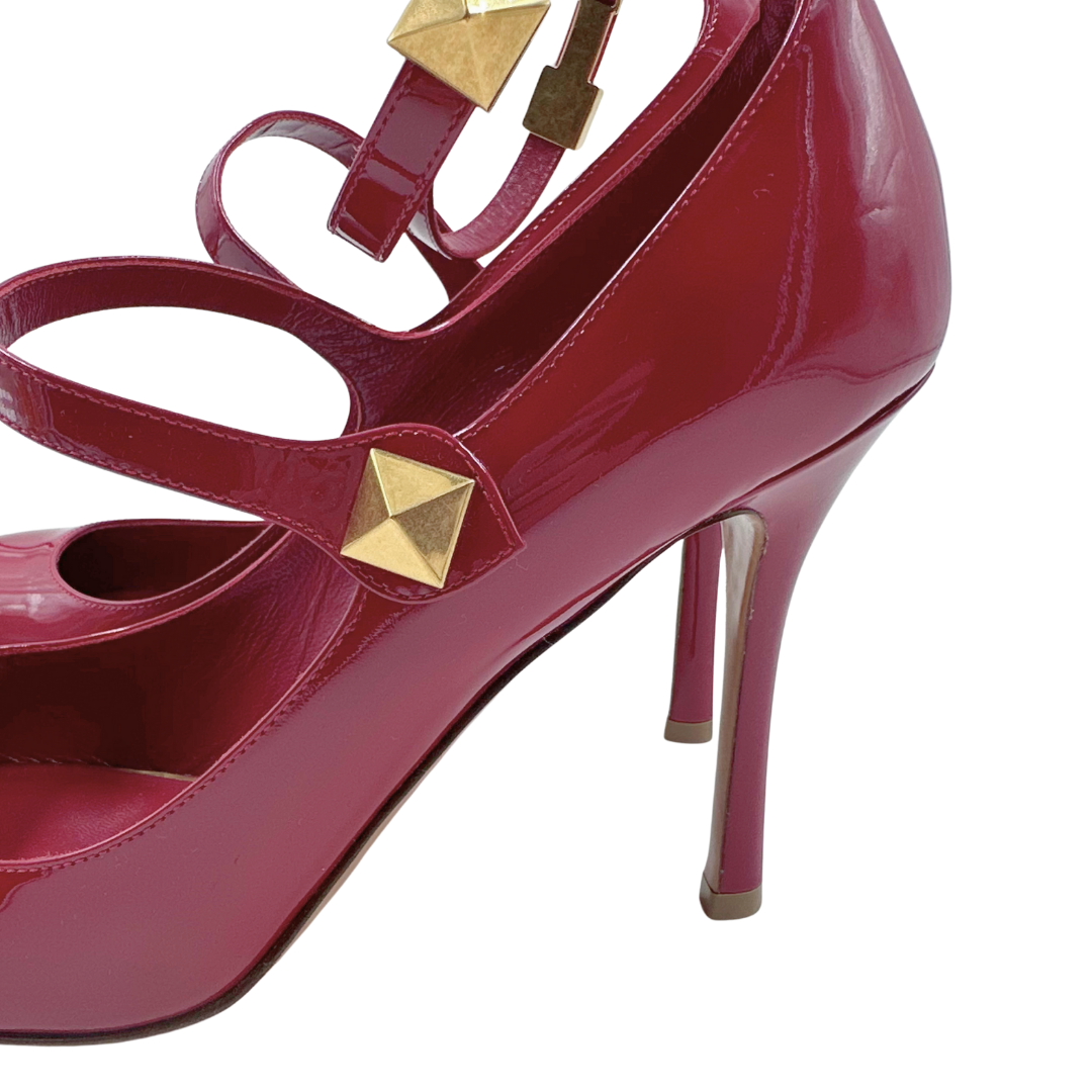 Valentino 10 40.5 Red Patent Leather Heels