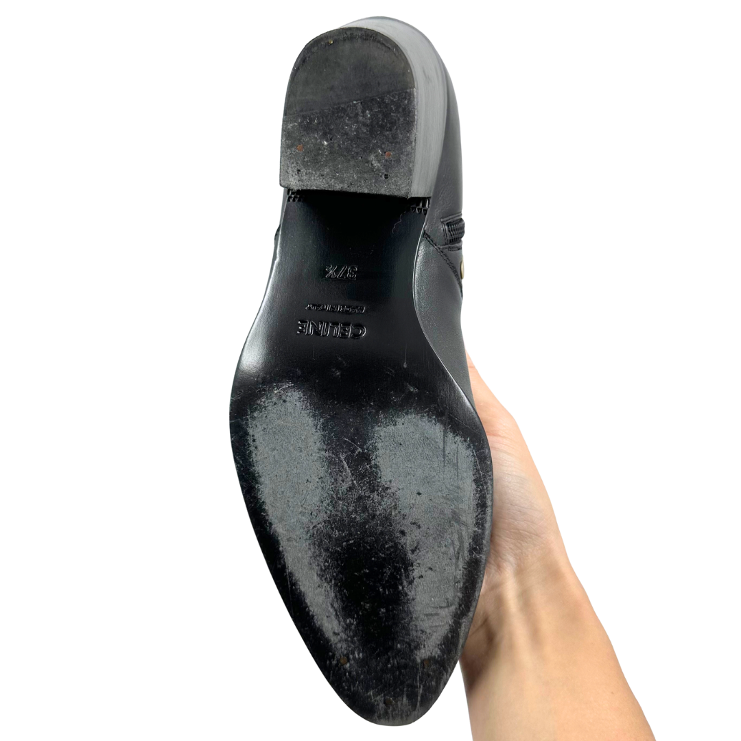 Celine 37.5 Black Leather Booties