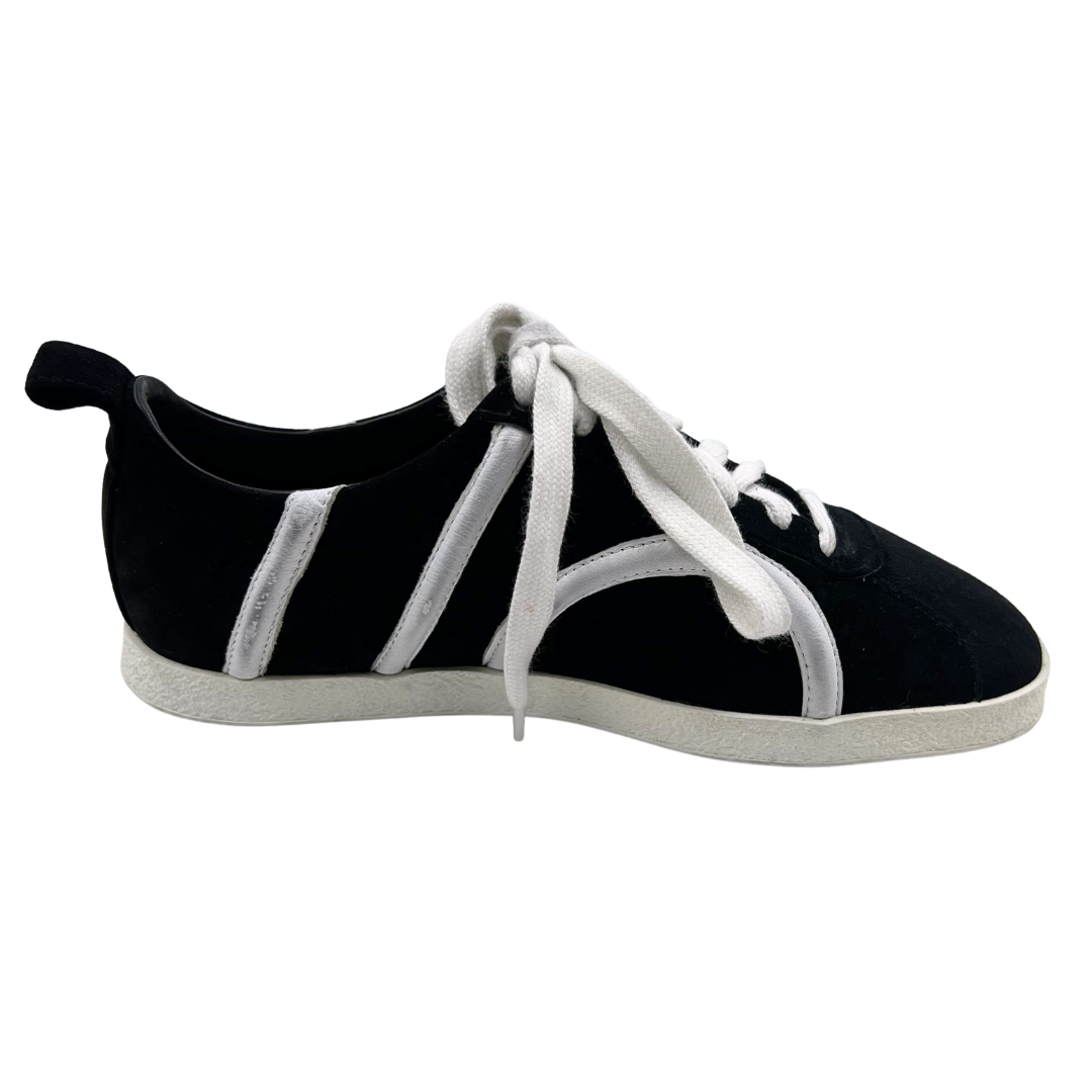 Toteme 6 36 Black/White Suede Sneakers