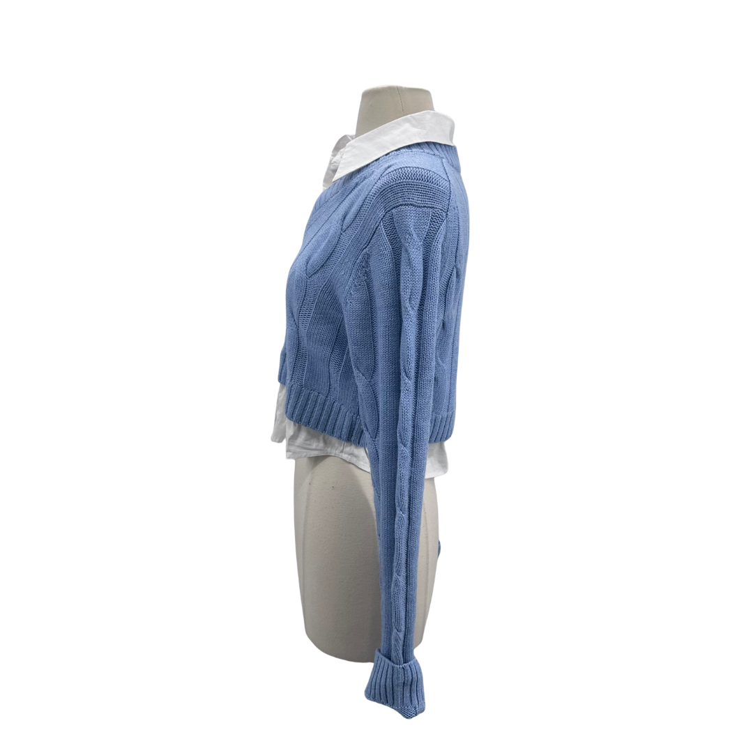 Staud Blue/White Sweater