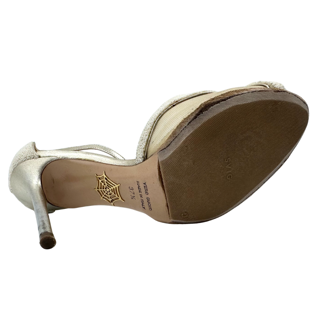Charlotte Olympia 37.5 Cream Heels