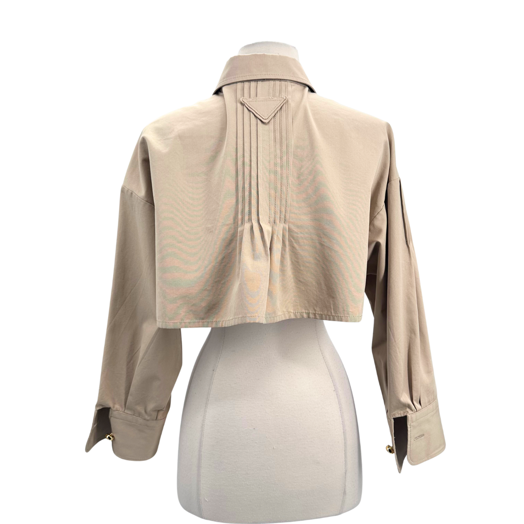 Prada Size 40 Khaki Blouse