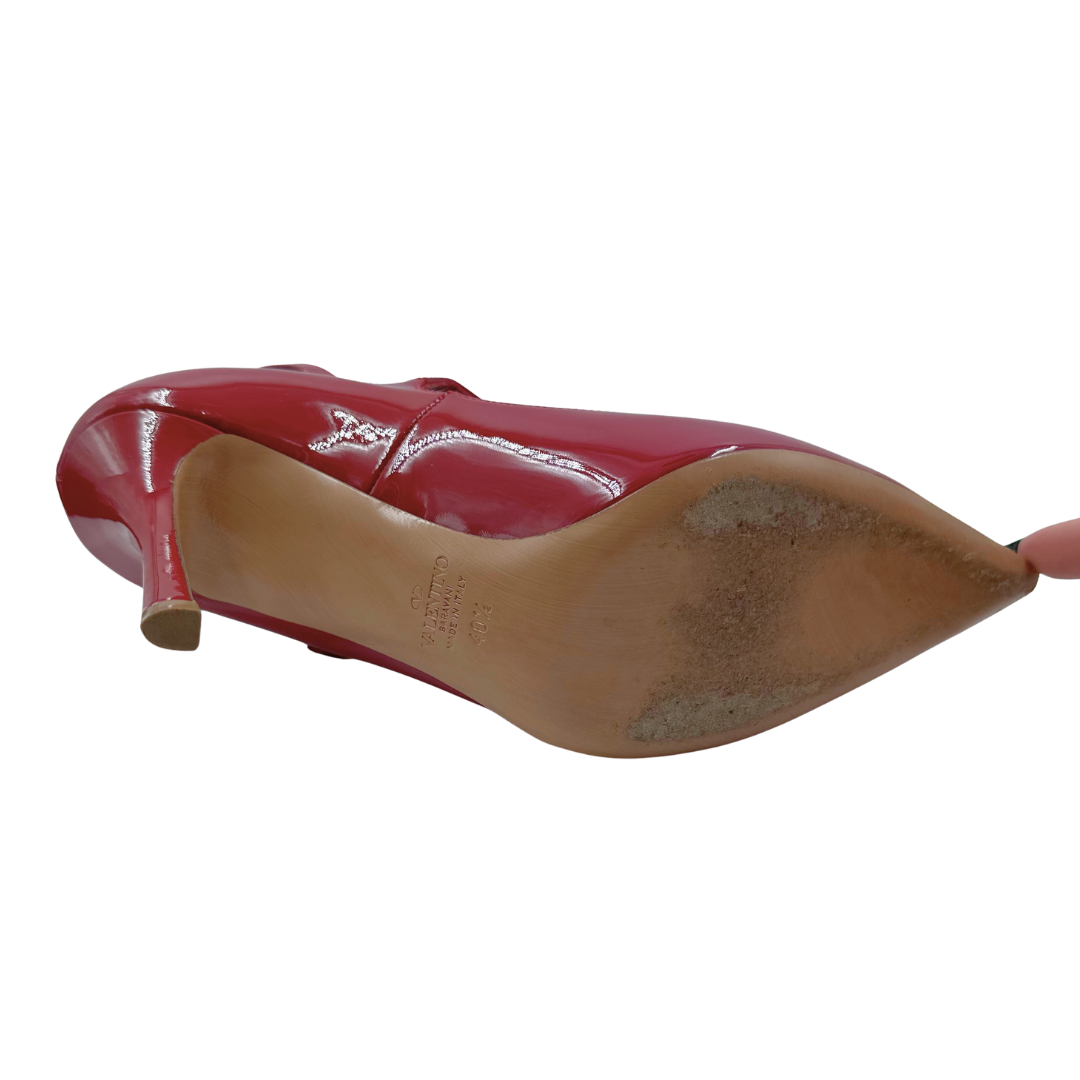 Valentino 10 40.5 Red Patent Leather Heels