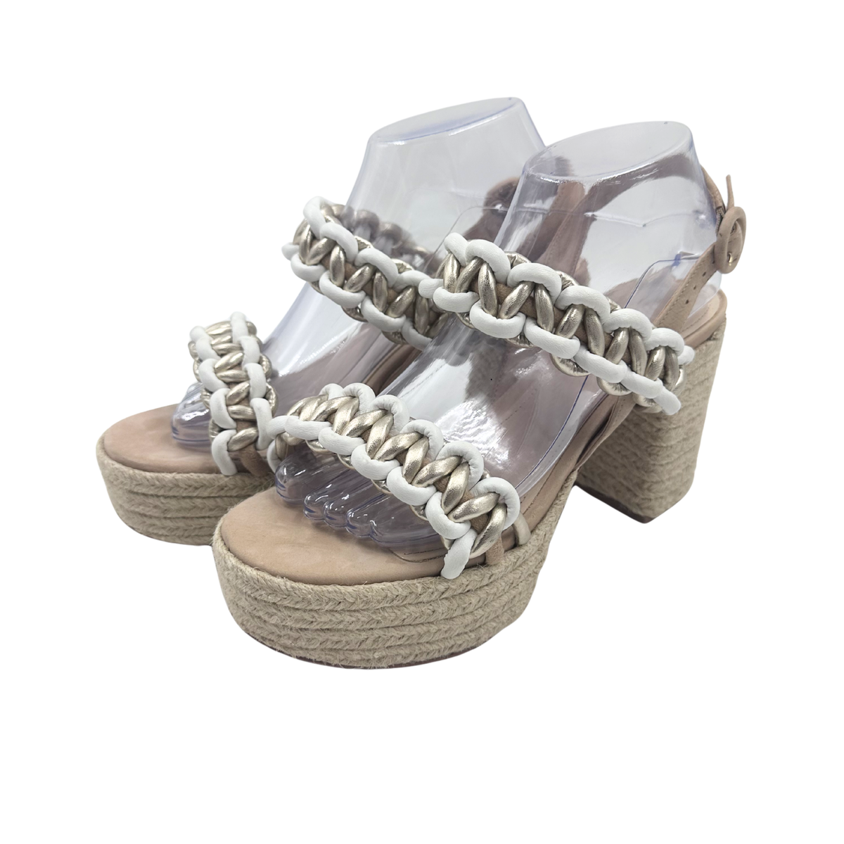 Schutz 39 gold/white/tan Heels