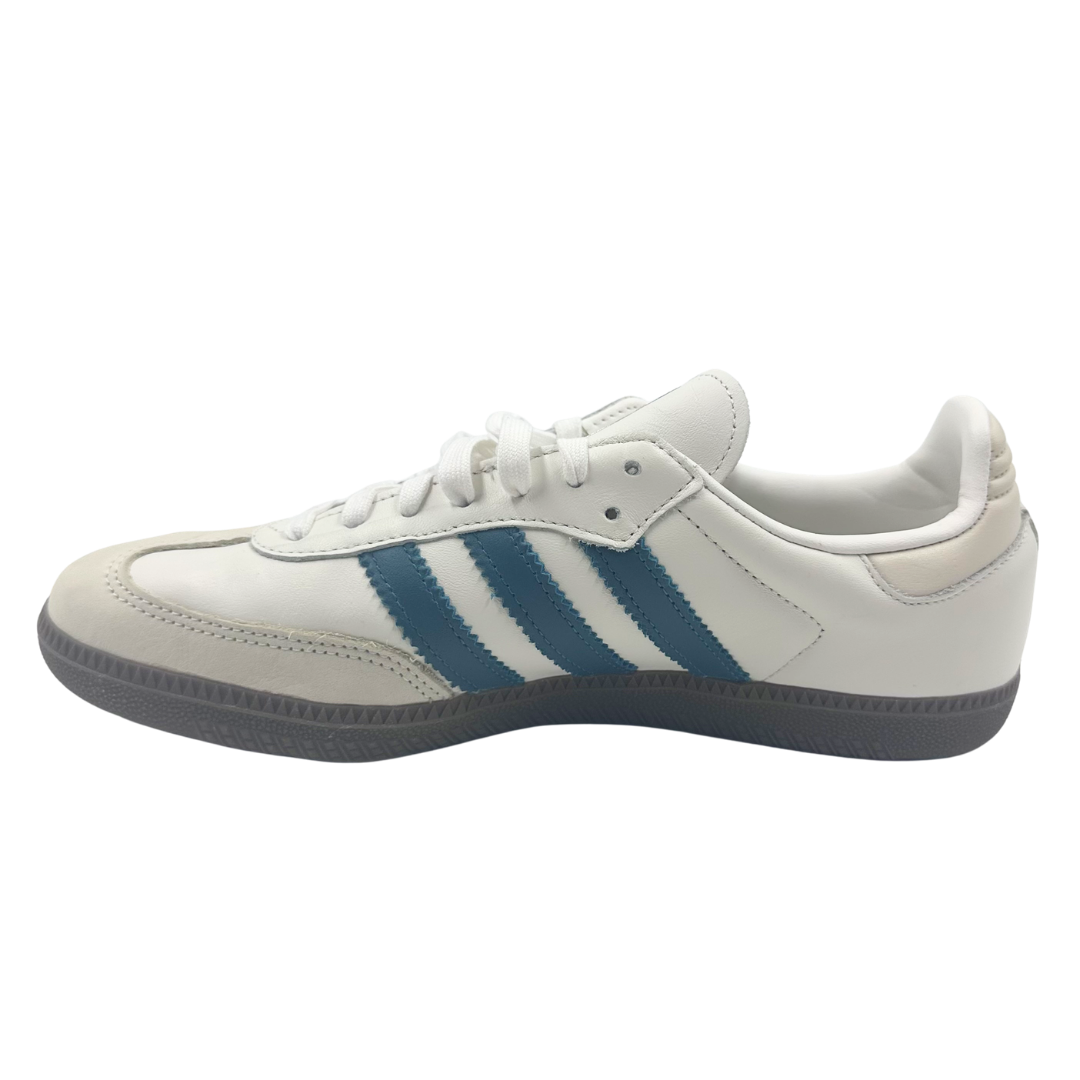 Adidas 8.5 White/Green Leather Sambas Sneakers