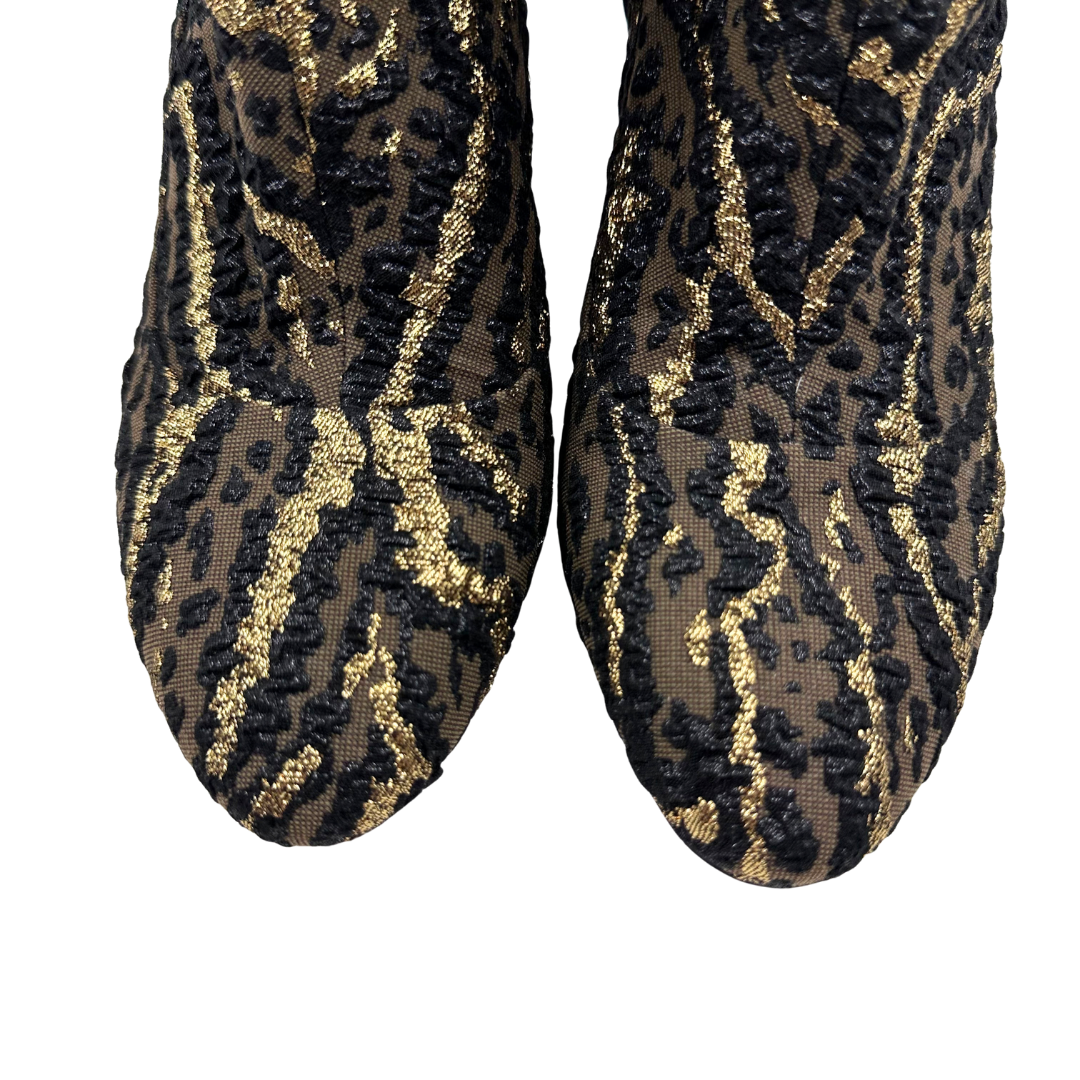 Rochas 37.5 Black Multi Fabric Booties