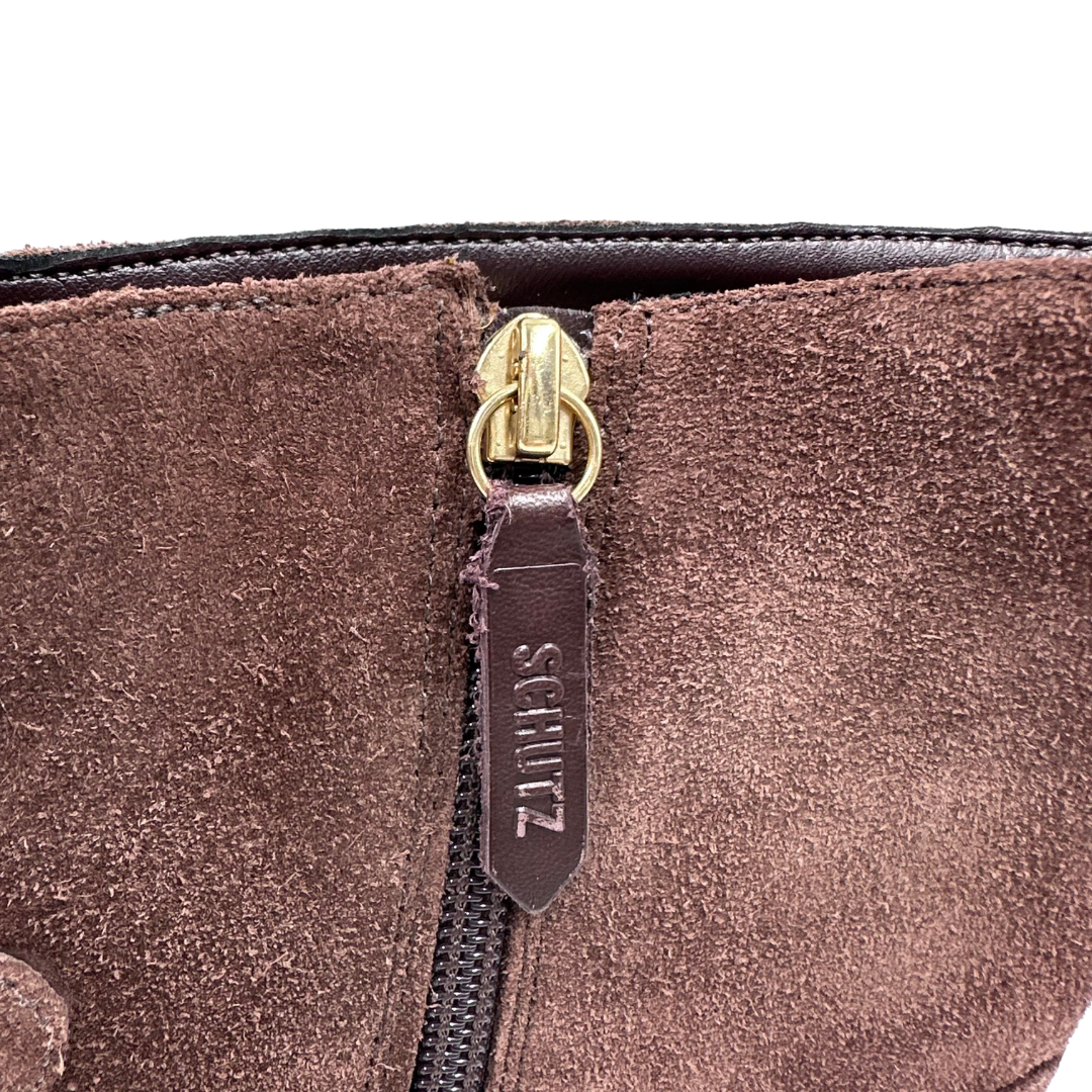 Schutz 8 Brown Suede Booties
