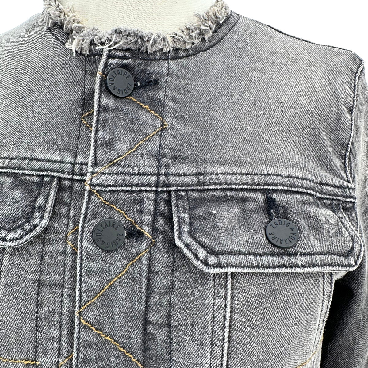 Zadig & Voltaire Size S Washed Black Denim Jacket
