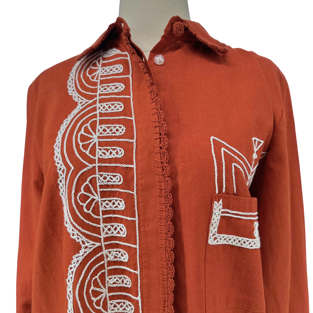 Escvdo Brown/White Button up