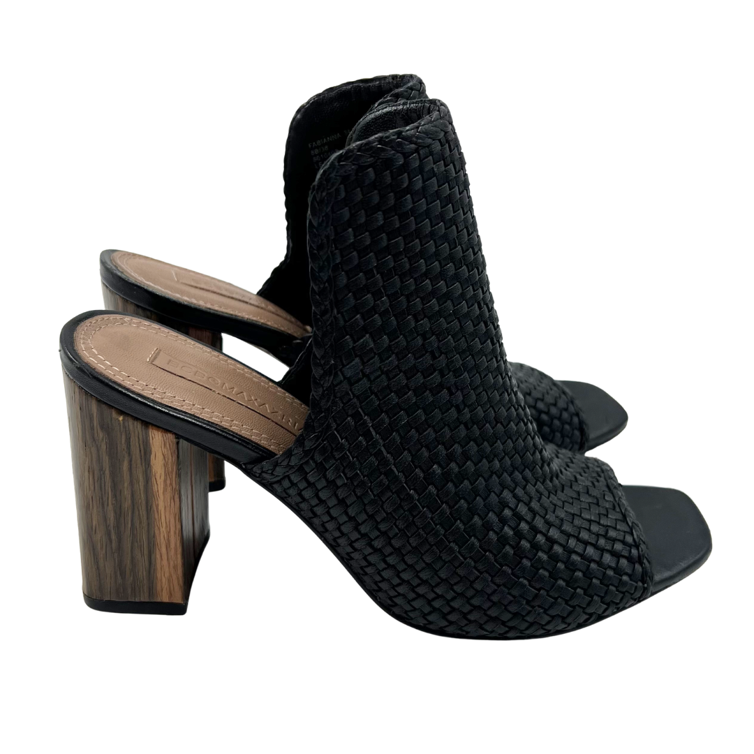 BCBGMaxazria 8 Black Leather Heels