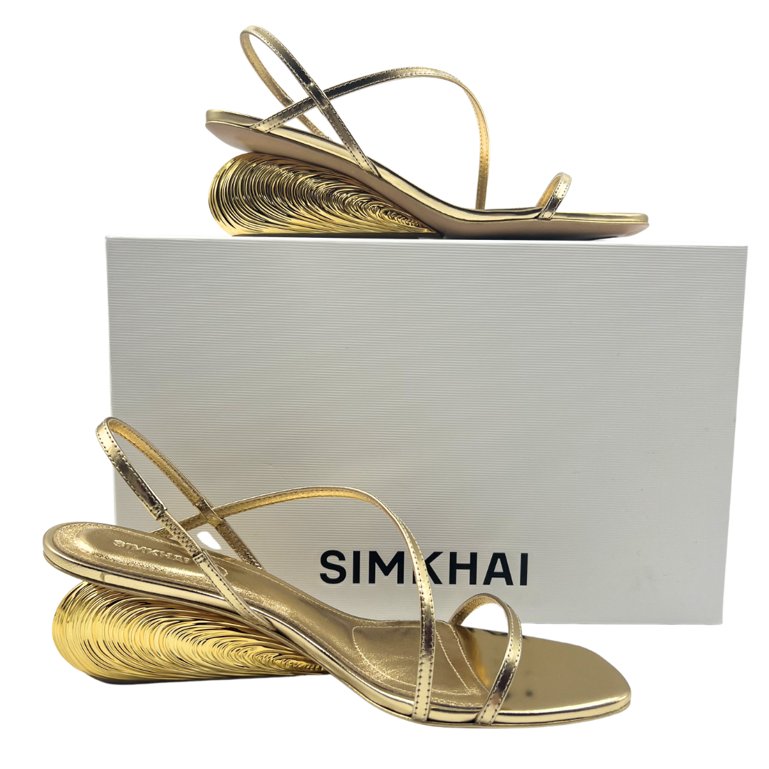 Simkhai 37 Bridget Oyster Shell Gold Sandals