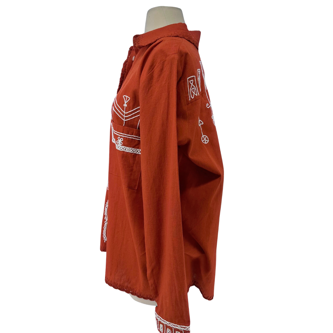 Escvdo Brown/White Button up