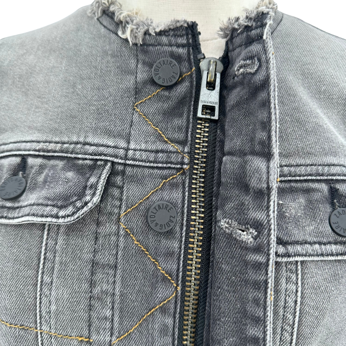Zadig & Voltaire Size S Washed Black Denim Jacket