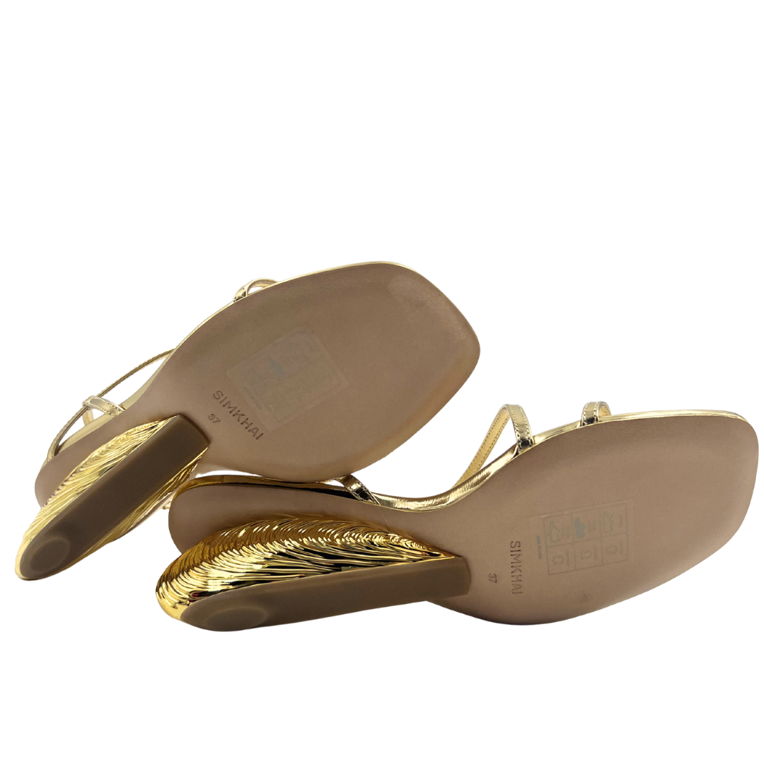 Simkhai 37 Bridget Oyster Shell Gold Sandals