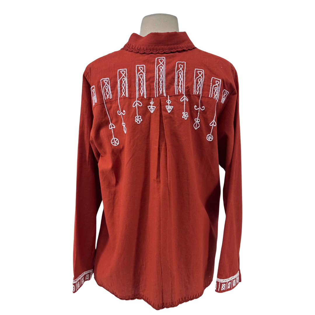 Escvdo Brown/White Button up