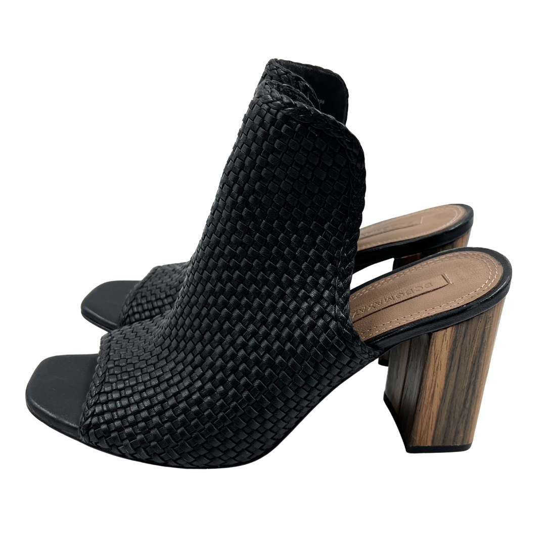 BCBGMaxazria 8 Black Leather Heels