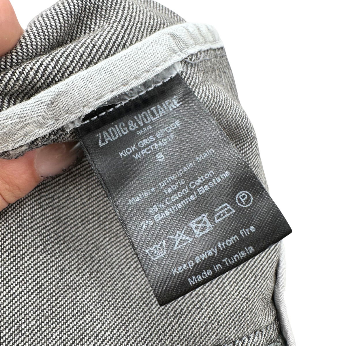Zadig & Voltaire Size S Washed Black Denim Jacket