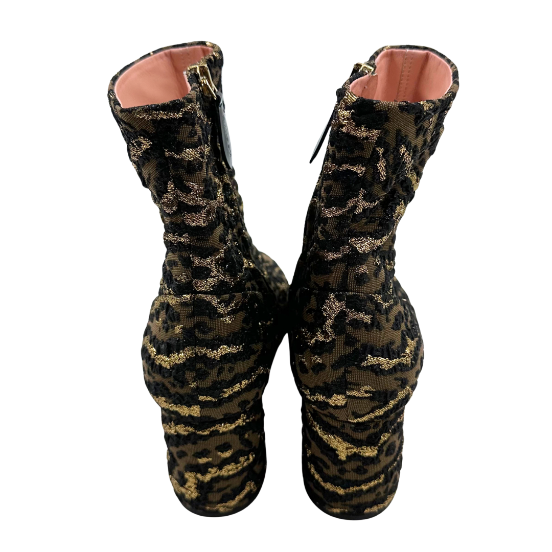 Rochas 37.5 Black Multi Fabric Booties