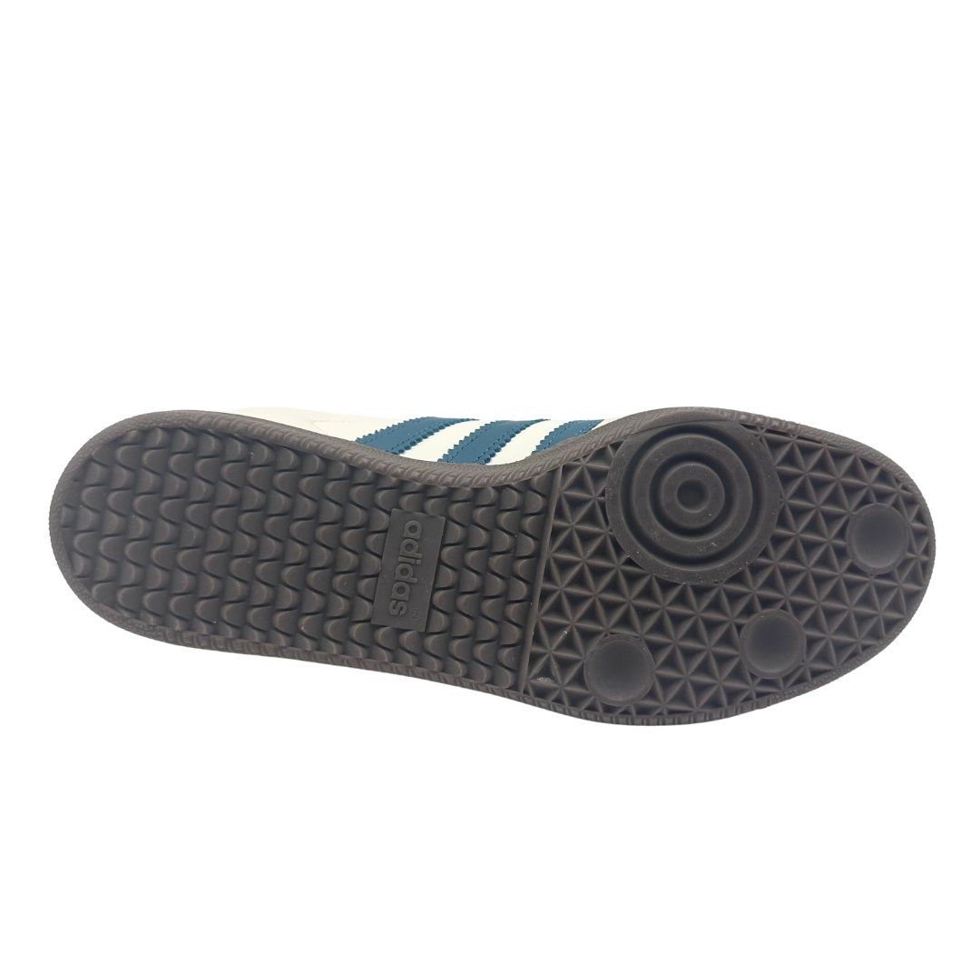 Adidas 8.5 White/Green Leather Sambas Sneakers