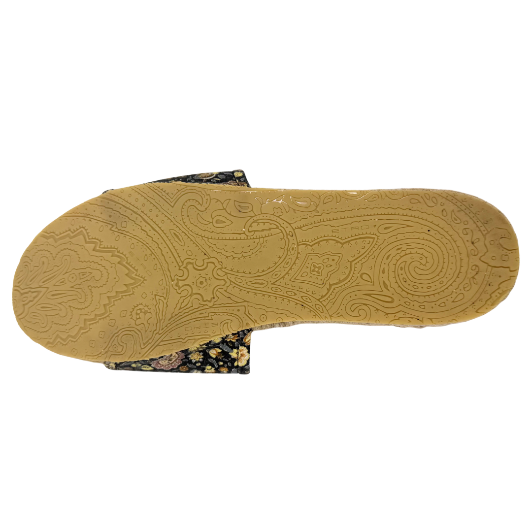 Etro 9 40 Charcoal Floral Slides