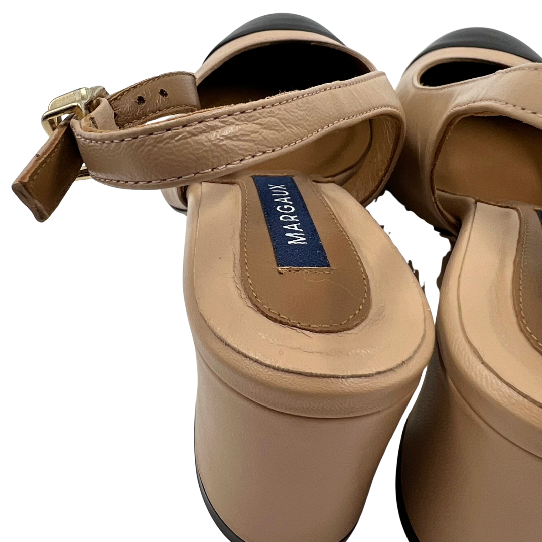 MARGAUX 6 36 Black/Natural Leather Heels