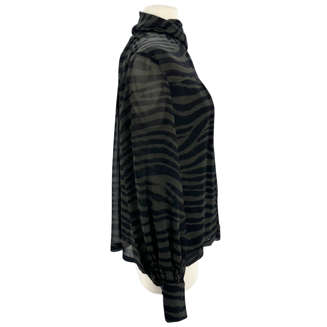 Proenza Schouler Size 6 Black/Green Blouse