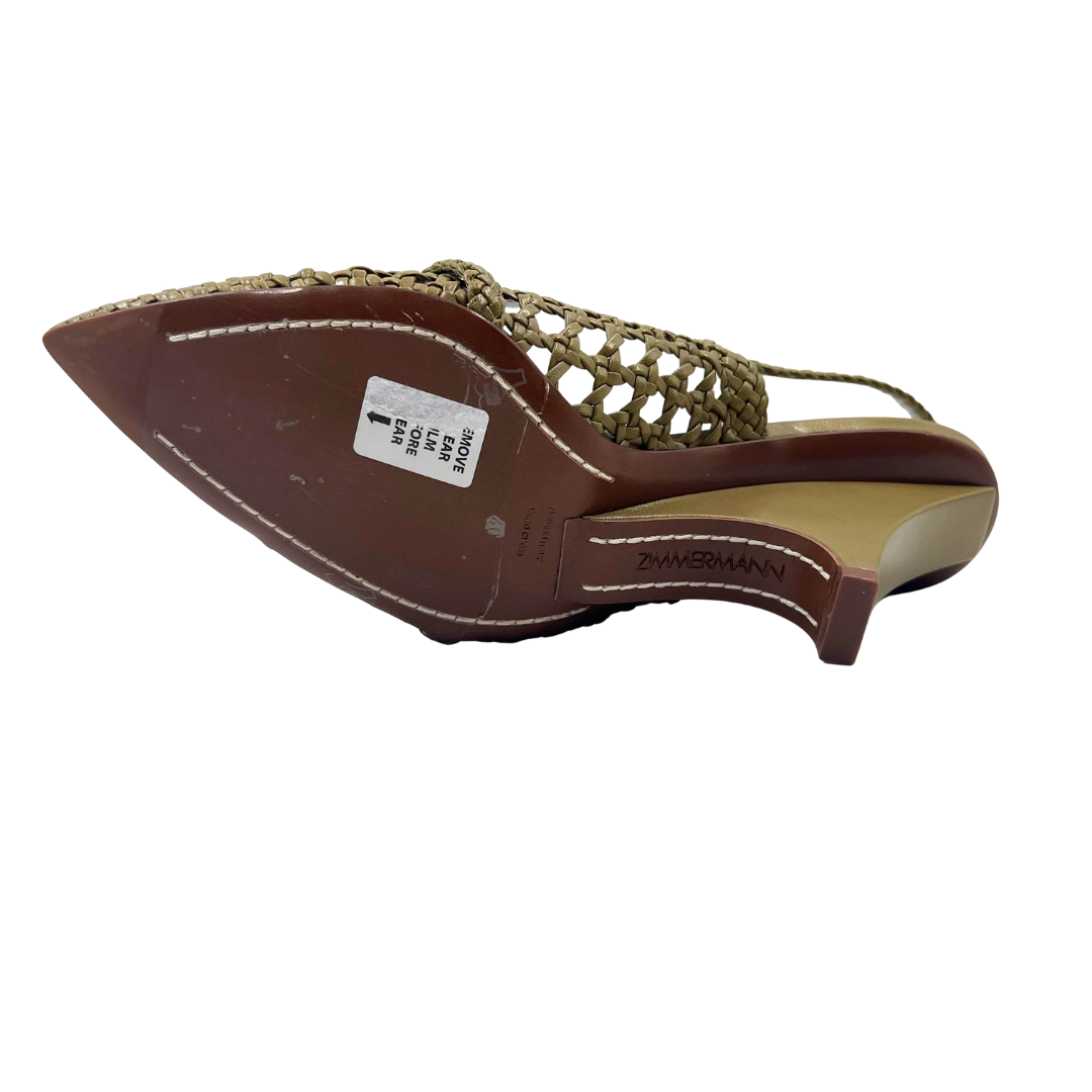 Zimmermann 40 Brown Leather Slingbacks