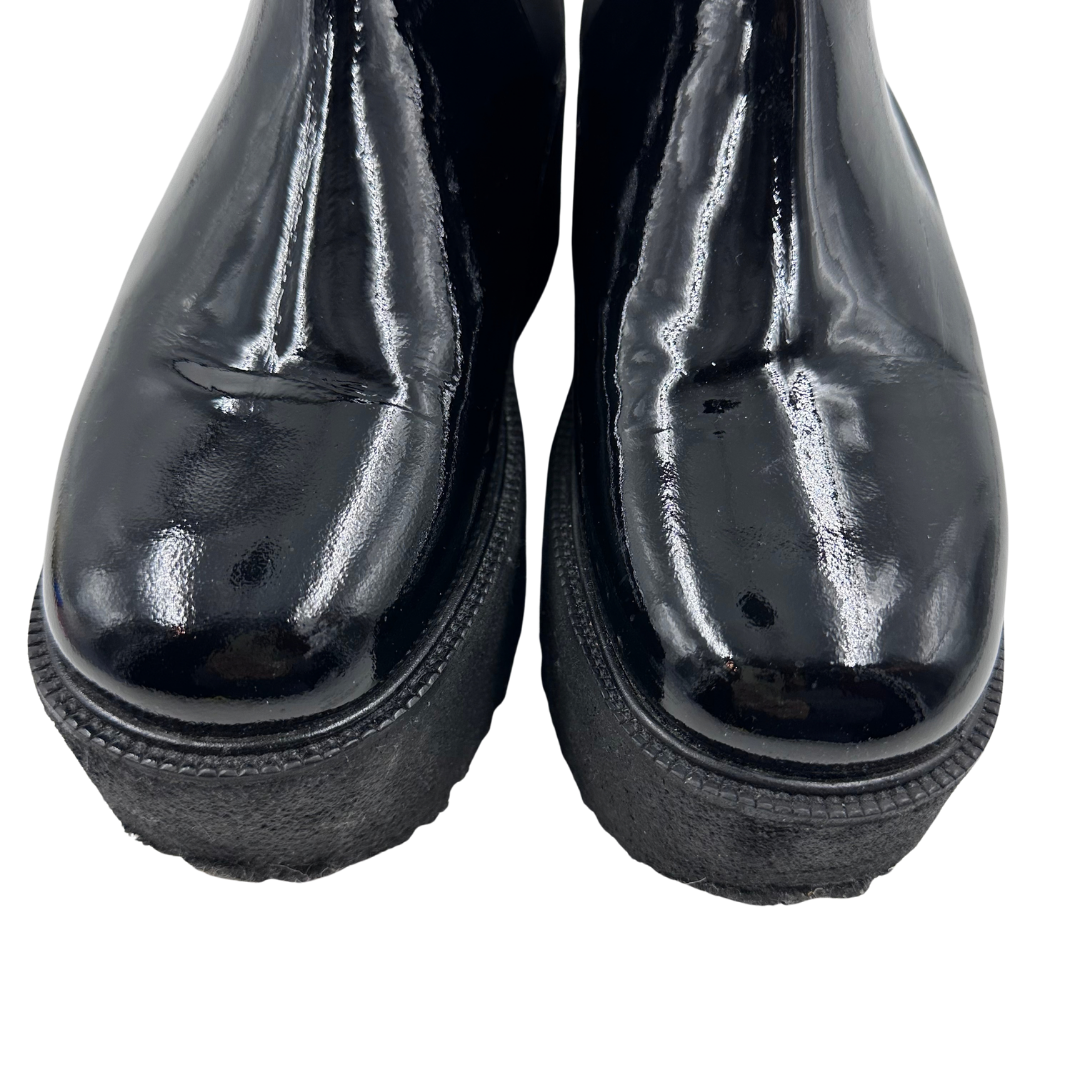 Staud 8 38 Black Patent Leather Boots